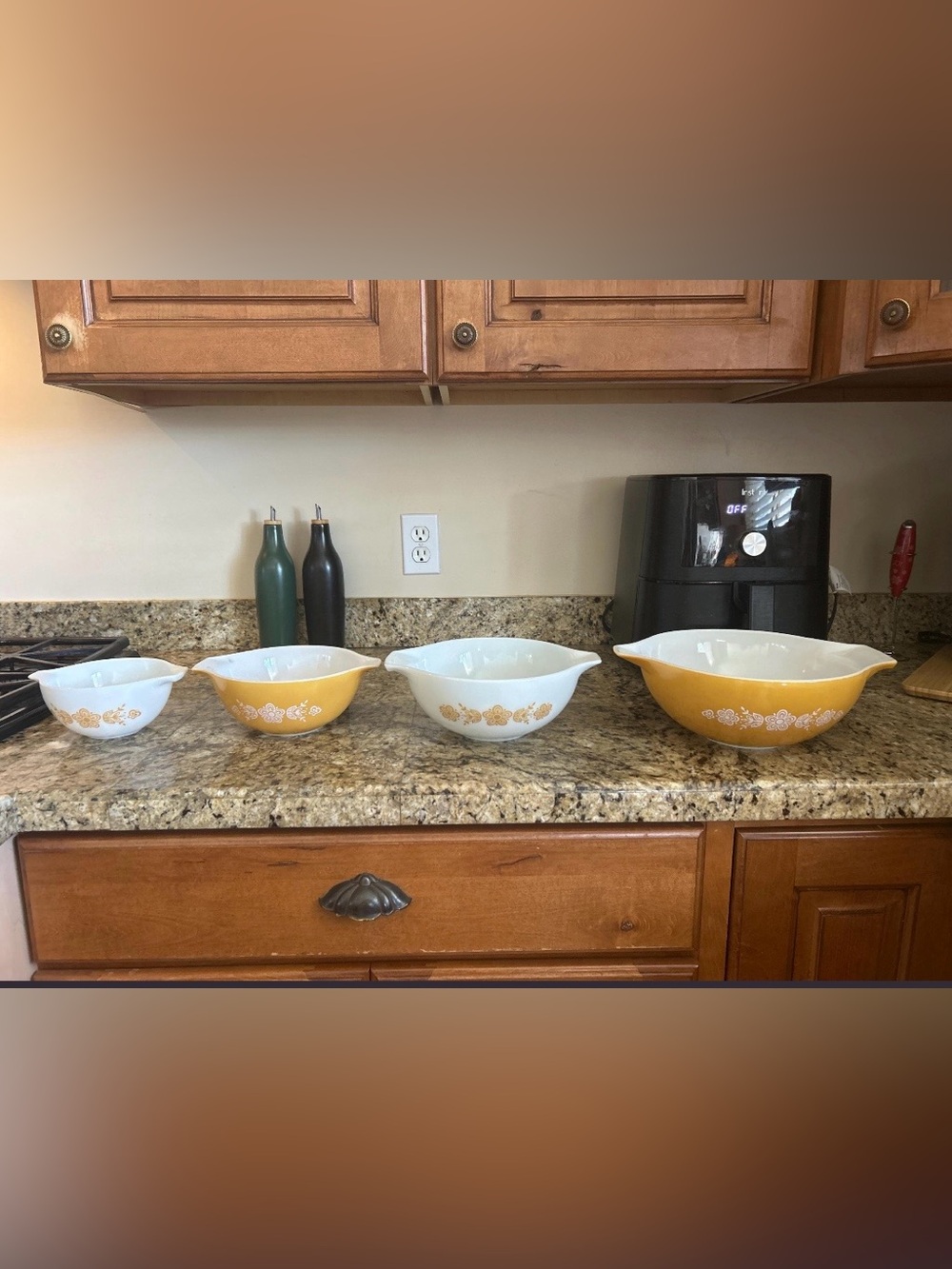 Pyrex Yellow and White Butterfly Floral Cinderella Set - 4 Pieces